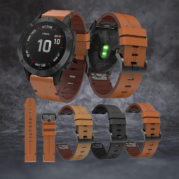 WolfBand Garmin in pelle 22 mm