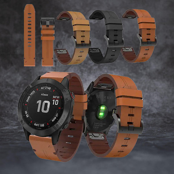 WolfBand Garmin in pelle 22 mm